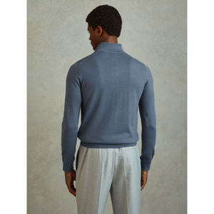 REISS BLACKHALL Merino Wool Half Zip Funnel Neck Jumper